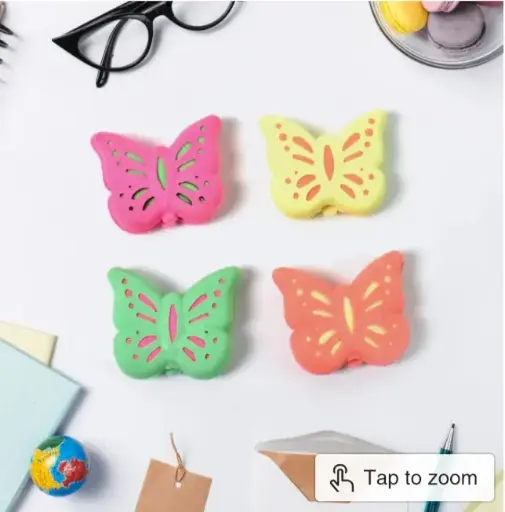 Butterfly shape eraser rubber (1pc / mix colour)