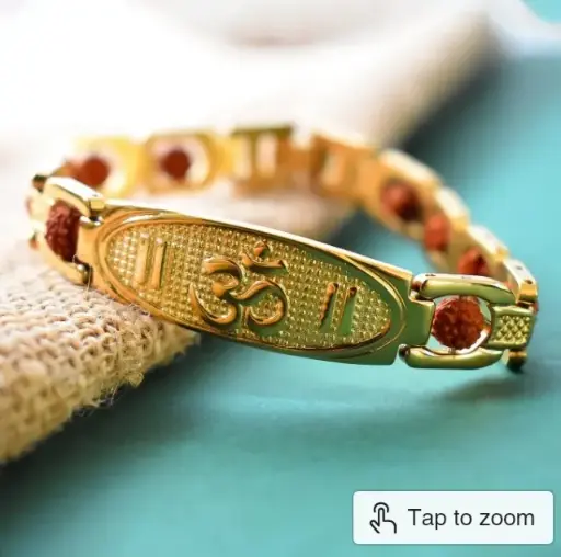 Om name bracelet with rudraksha