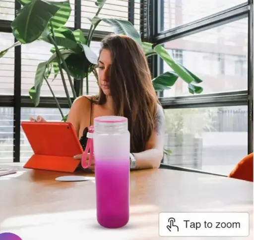 Colourful portable Glass Bottle for Gym, workout, yoga (350ML)
